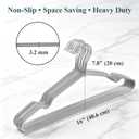 Tosnail 50 Pack Stainless Steel Wire Metal Hangers, 16-Inch Non-Slip Hanger, Space Saving Closet Clothes Organizer, Grey