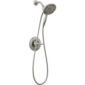 Delta Arvo 14 Series Brushed Nickel Shower Faucet Set with In2ition 2-in-1 Dual Shower Head with HandHeld Spray Combo, Valve Trim Kit, SpotShield Stainless 142840-SP-I (Valve Included)