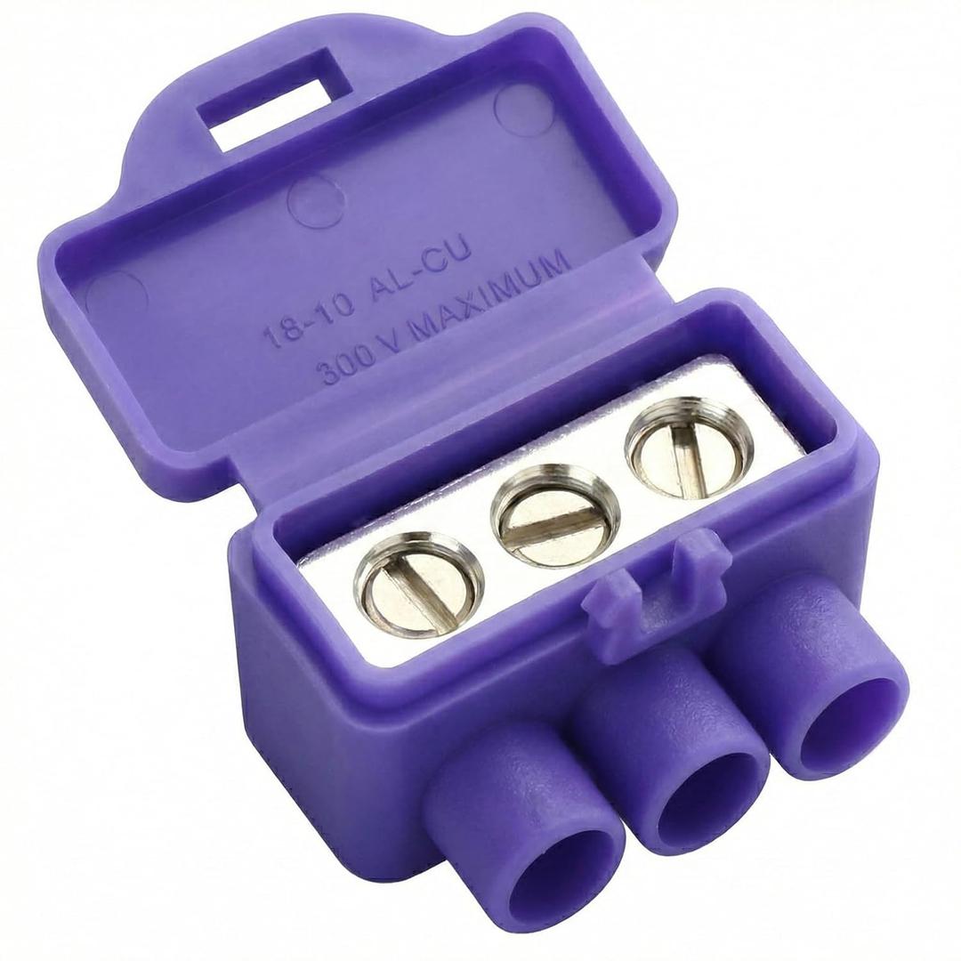 Aluminum to Copper Wire Connectors, Copper to Aluminum Wire Connectors, 25 Pack (3 Port)