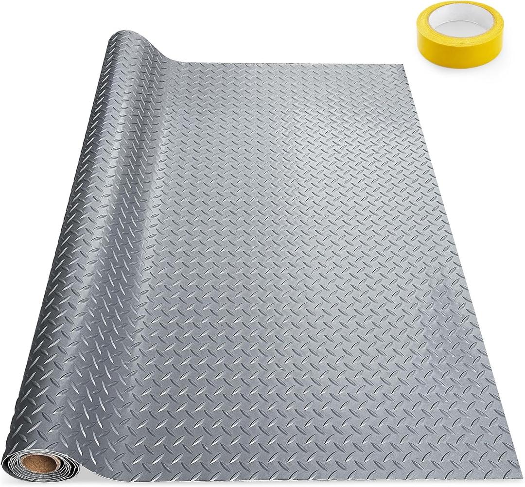 4×20FT Garage Floor Mat, 2.8mm Thickened with A Roll of Tape Gray