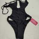 HYPERFIRE Women's Sexy Criss Cross Halter Bathing Suit Cut Out Backless Monokini Swimsuits One Piece S Black