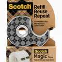 2 x Scotch Stainless Steel Refillable Dispenser and 2 Rolls of Scotch Magic Tape with 66% Plant Based Adhesive, 0.75 in. x 550 in, Invisible Tape, Office Supplies and School Supplies