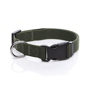 Adjustable Nylon Dog Collar, pet Collar 1 Inch 3/4 Inch 5/8 Inch Wide, for Large Medium Small Dogs(3/4 Inch, Green)