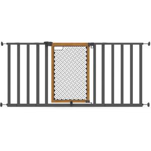 Ingenuity Ingenuity Thruway 60XW Series Extra Wide Safety Pet&Baby Gate,30"-60" Wide,26" Tall,Pressure or Hardware Mounted,Install Wall to Wall in Doorway or Stairway–Honey Oak Stained Wood&Metal