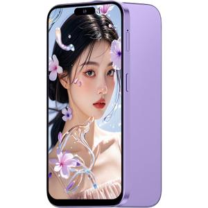 Unlocked 3G Mobile Phone, 6.6-inch Screen 16GB ROM (SD to 128GB), Dual SIM Dual Cameras, Android 10.0 OS, Face ID Cell Phones (Purple)