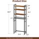 Simple Trending 4 Tier Over The Toilet Storage Rack, Vintage Brown, 23.9 x 9.5 x 68.5 inches