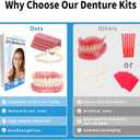DIY Denture Kit Full Set of Top & Bottom Fake Teeth for at-Home Smile Enhancement,Crafting Partial or Full Denture for Comfortable,Easy & Universal Fit