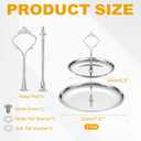 uxcell 2 Sets 2-Tier Cupcake Stand Holder, Round Tiered Serving Tray Stainless Steel Cup Cake Stand for Dessert Fruit Table Birthday Party Decoration Display, Silver