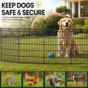 10 Panels No Dig Garden Fence with Gate, 28in(H) × 19.6ft(L) Decorative Metal Outdoor Dog Fence, Rustproof Pet Fencing for Yard, Patio, Flower Bed -Temporary Fencing| Easy to Install