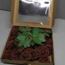 Ling's moment Artificial Flowers 25Pcs Walnut Brown Roses Decor w/Stems,3" DIY Foam Floral for Wedding Bouquet/Centerpieces, Outdoors Party Backdrop, Room/Table, and Garden/Pot Decorations