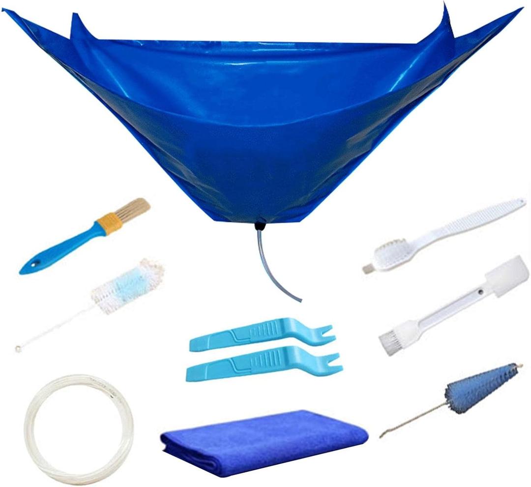 Waterproof Split Air Conditioner Cleaning Kits, Wall Mounted Air Conditioning Dust Washing Clean Cover Air Conditioner Service Bag for 1~1.5P Hanging Air Conditioners (Blue, Size:53"x23.6")