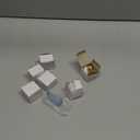 Cabinet Knobs 6 Pcs, Crystal Drawer Knobs 1.4" Diameter Glass Handles for Dresser, Kitchen, Bathroom (Flower Champagne)