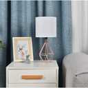 COTULIN Rose Gold Bedside Table Lamp,Modern Small Desk Lamp with TC Fabric Shade Geometric Metal Base for Kids Living Room Bedroom Nightstand