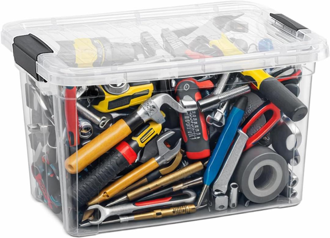 Superio Deep Storage Organizer Bin with Lid X-Deep Small Clear Storage Box with Latch for Home, Kitchen, Garage- Store, Food, Supplies, and Hair Accessories (4.75 Quart)