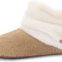 ULTRAIDEAS Women's Memory Foam House Shoes with Fuzzy Collar, Fur Lined Warm Bootie Slippers with Non Slip Sole for Indoor (7, Cappuccino)