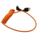 Micro HDMI 4K 8K 60P Raw Cable for ATOMOS Ninja V Portkeys Monitor Canon R5C R6 Sony A7CII A7CR ZV-E1 GH4 S9 Z50 XT50 Camera, Right Angle Type A D HDMI2.1, Orange Spiral 50cm