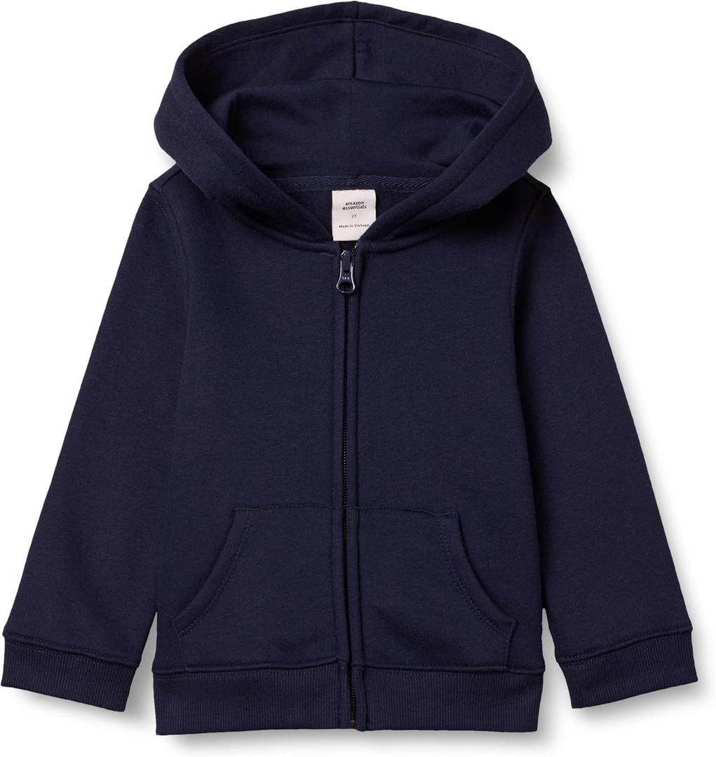 Amazon Essentials Girls and Toddlers' Fleece Zip-Up Hoodie Sweatshirt, Small
