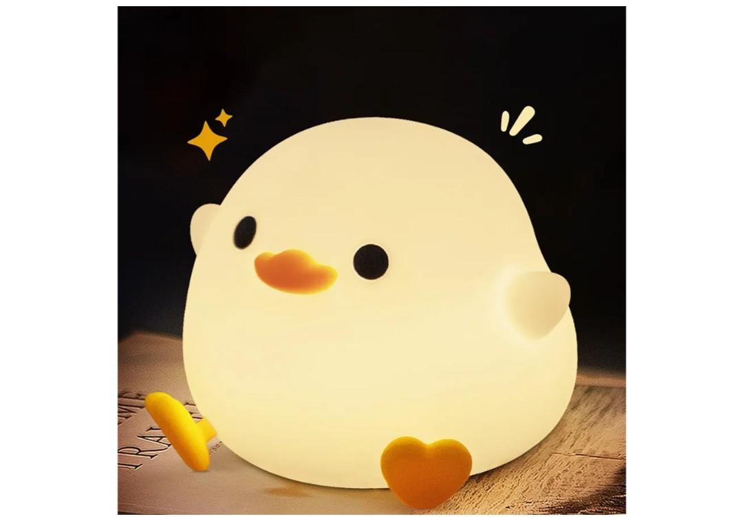 ute Duck Night Light, Dodo Duck Cute Lamp, Bean Shape, Kids Squishy Novelty Ducky Light Stuff, Silicone Dimmable Touch Nightlight, College White Elephant Gift, Baby Nursery Room LED Décor