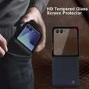 ASAPDOS Genuine Leather Folio Magnetic Case for Samsung Galaxy Z Flip 7 [Compatible with MagSafe],Built-in Screen Protector and Thin Slim Protective Case Cover Blue