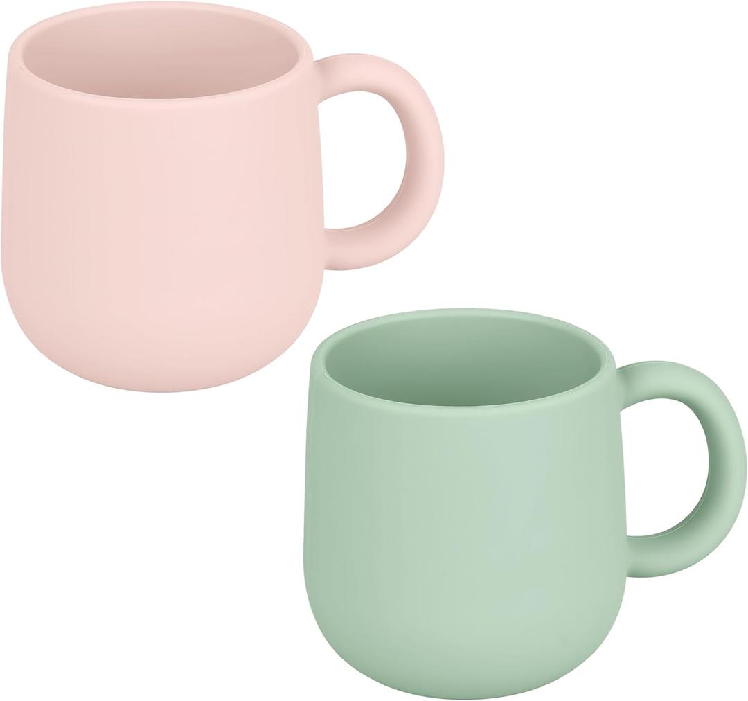 Pack of 2 Silicone Drinking Mug Cup for Toddler Kids and Children (Color 5)