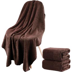 SEISSO Bath Towels Set Extra Large 63 x 35 in, Oversized Bath Sheets 70% Polyester 30% Viscose Fiber from Bamboo, Ultra Soft Absorbent Quick Dry Shower Towel for Bathroom Hotel Pool SPA Gym, 2 Pack