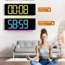 17.2" Large Digital Wall Mount Clock, Count Down Timer, Alarm, Big LED, 11 RGB Color, Temperature for Living Room Classroom Desk, Xmas, Birthday Gift for Senior Mom Dad (Rectangle)