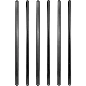 GeilSpace 6 Pack 1/2" × 30" Pre-Cut Black Metal Pipe, Industrial Steel Fits Standard Half Inch Black Threaded Pipes and Fittings - Vintage DIY Industrial Shelving (1/2" × 30")