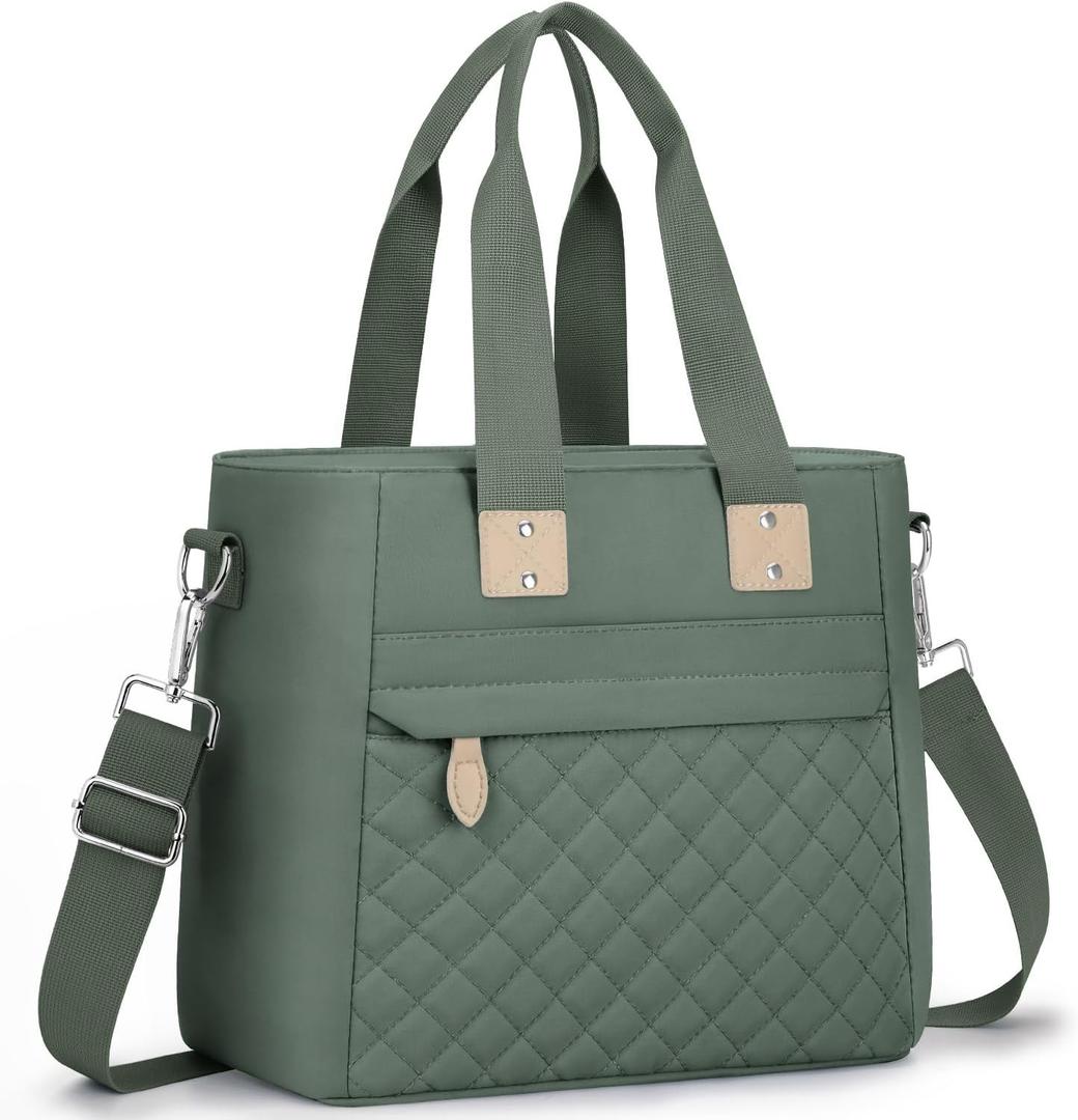 Capolo Insulated Lunch Box for School - Large Thermal Lunch Bag Women with Removable Shoulder Strap, Reusable Lunch Cooler Tote Bags Purse for Adults Work, Picnic, Hiking, Beach, Travel, LargeGreen