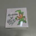 Happy St. Patricks Day Wooden Box Sign, Spring Decor, Country Style Lucky Clover Green Top Hat, Beer Mug Gold Coin Pattern Desk Decorate, Home Desk Office Decor 5 x 5 Inches (Little Elf)