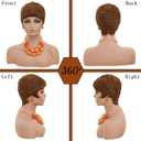 150% Density Short Pixie Cut Wig Human Hair Pre Plucked 15A Brazilian Virgin Hair Wig Short Wigs Salt And Pepper Glueless Bob Wig Human Hair Pre Plucked Pre Cut with Baby Hair No Knots And No Hair