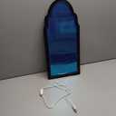 Halloween Hologram Ghost Mirror Spooky Floating Illusion,Semicircle LED Edge Scary Haunted House Party Supplies Living Room,Bedroom,DIY Haunted House Props (Wave Shape, 13.8 * 7.87 * 0.78in)