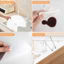2 Pack 26In Lazy Susan Shelf Liner, Upgraded Composite Materials Circle Lazy Susan Liner for Kitchen Cabinets, Non Adhesive Liners Mats for Shelf Drawer Refrigerator Cupboard (2 Pack-White)