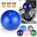 EZAUTO WRAP Marble Purple Auto Car Shift Knob Round Ball Weighted Manual Gear Stick Shifter Adapter JDM Universal