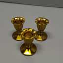 3 Vintage Candlestick Candle Holders Brass - Romadedi Taper Gold Candle Stick Victorian Style for Table Centerpiece Wedding Reception Festive Christmas Mantel Decoration or Home Decor