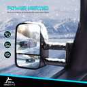 Heated Tow Mirrors Compatible with 2003-2007 Chevy Silverado GMC Sierra(2007 Classic) 1500 2500 3500, Tahoe Suburban Avalanche Yukon Escalade, Extended Trailer Towing Side Mirrors LED Turn Light