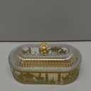 Otoolling 4 Pcs Ramadan Trays with Lid Gold Eid Mubarak Tray Plates Ramadan Moon Candy Dish Table Decorations Food Serving Tray Islam Muslim Al-fitr Cookie Storage Container for Eid Party Supplies