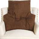 Weysat Fleece Back Support Pillow for Recliners, Chair Cushion Lumbar Support Reading Corner Pillow for Office Couch Sofa Low Back Pain Relief Rest (Brown)