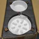 Havniva Ceramic 1.2 Cup Raised Slow Feeder Dog Bowl Set, Elevated 6.1inch Bowl and 7.3inch Slow Feeder Dish with Acacia Wood Stand for Small and Medium Dogs (2 x Vanilla White+ Stand)