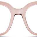 Reading Glasses for Women, Oversized Square Blue Light Blocking Readers Clear Computer Glasses Readers for Women Men (Skin Pink)