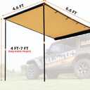 ALL-TOP Vehicle Awning 4.6'x6.6' Roof Rack Pull-Out Sun Shade UV50+, Weatherproof 4x4 Side Awning for Camping & Overland (Hardware Included)