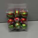 18pcs Christmas Balls Ornament 2.4 Inch Red Green Glittering Hanging Christmas Balls for Tree Swirl Candy Cane Polka Dots Christmas Tree Baubles for Home Indoor Holiday Party Decor