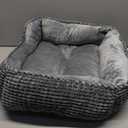 MIXJOY Dog Bed for Large Medium Small Dogs, Rectangle Washable Sleeping Puppy Bed, Soft Calming Cat Beds for Indoor Cats, Orthopedic Pet Sofa Bed, Anti-Slip Bottom with Multiple Size (20'', Grey)