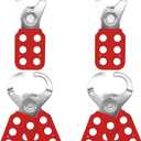 Lock Out Tag Out Hasp - 4 Pack Stainless Steel Lockout Hasp, Nylon Handle, Tamper-Proof and Impact-Resistant Loto Hasp, 1 inch Jaw Diameter