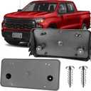 License Plate Bracket Accessories for Chevrolet Chevy Silverado 1500 2022 2023 2024 2025, Front Bumper License Plate Holder Replacement Frame Black Mount