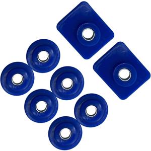 13-04154 13-04164 Hood Hinge Pivot Bushing Kit Replacement for Peterbilt 357, 377, 378, 379, 386, 587; Kenworth T660, T800, W900 (Black, Rubber & Iron, Unfinished, Surface Mount, Pack of 8)