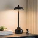 1 Pack Black Ceramic Rechargeable Table Lamps, 5000mAh Small Wireless Battery Operated Portable Table Light, Dimming Mini LED Touch Battery Powered Desk Top Lamp for Bedroom Restaurant/Patio/Outdoor