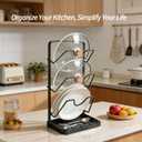 Pot Lid Organizer Rack 3 Tier, Stainless Steel Pot Lid Holder for Countertop & Wall Mount, Multifunctional Pan Cover & Cutting Board Stand with Removable Drip Tray and Spoon Rest, Rustproof