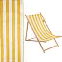 GORGECRAFT 44x17 Beach Sling Chair Replacement Canvas 1mm Thick Yellow and White Stripes Outdoor Furniture Folding Sling Lounge Chair Fabric Patio Sling Chairs Cloth for Sunbathing Garden Courtyard, 1130*432mm