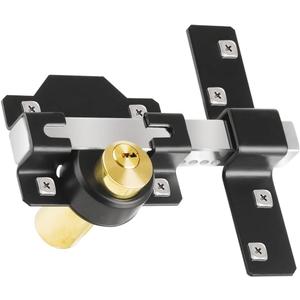 Barn Door Lock, 2", Fence Gate Lock, Double Sided Gate Latch, Shed Door Lock for Wooden Garage Vinyl Metal Gate with 5 Keys, for Right & Left Door