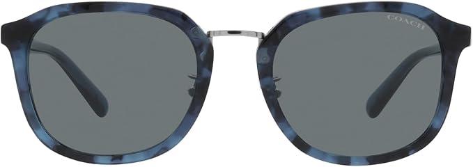 Coach HC8366 Sunglasses, Blue Tortoise/Blue Solid, 54 mm